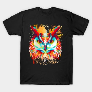 Owl Water Color Art Design Bird T-Shirt